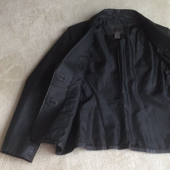 JohnPaulRichard Uniform Leather Blazer, Size 6, Black - Picture 8 of 12